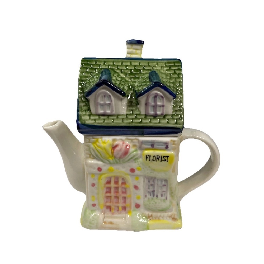 Houston Harvest 2000 Collector Series Florist Porcelain Teapot Cottage Core